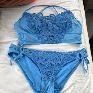 BECCA Blue Lace Bikini Set